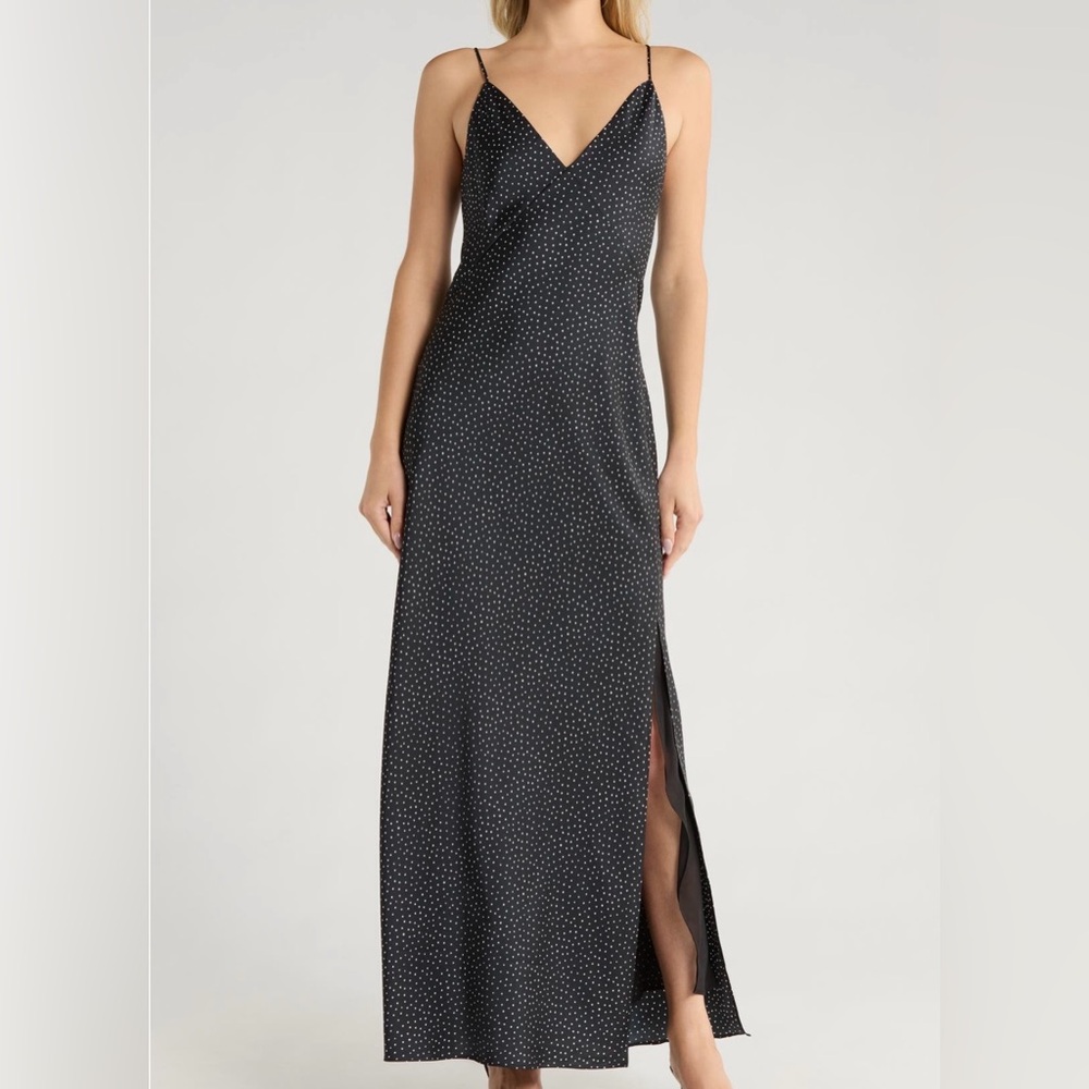 rag & bone Rissa Slipdress, Black Polka Dot. Size 10, Midsize.